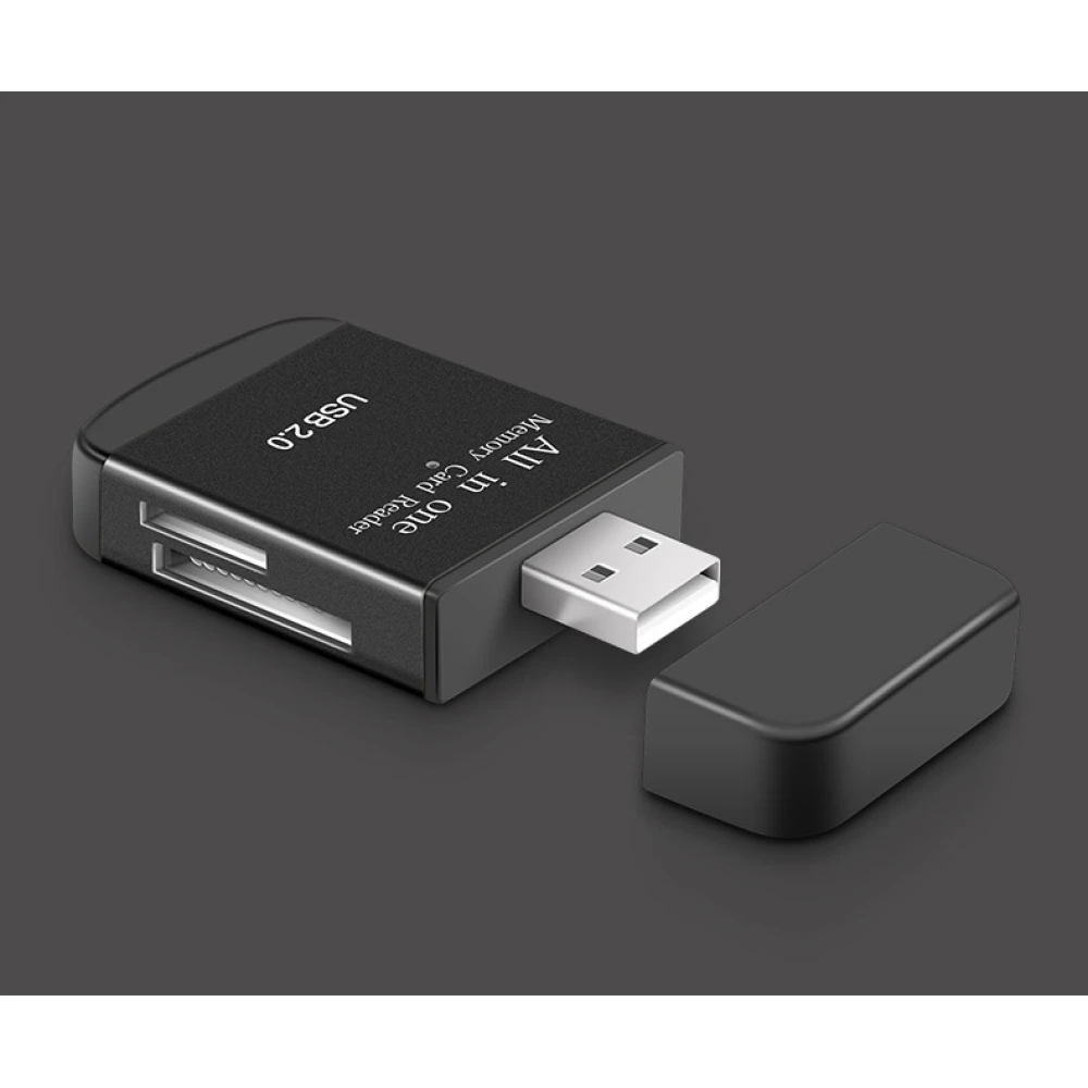 Alt-i-en USB 2.0 hukommelseskortlæser til Micro SD, MMC, SDHC, TF og M2
