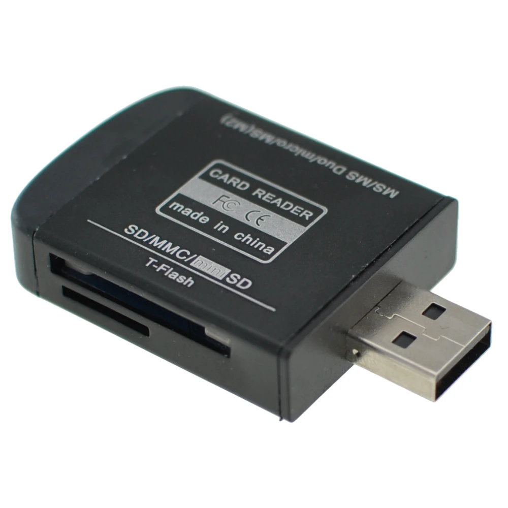Alt-i-en USB 2.0 hukommelseskortlæser til Micro SD, MMC, SDHC, TF og M2