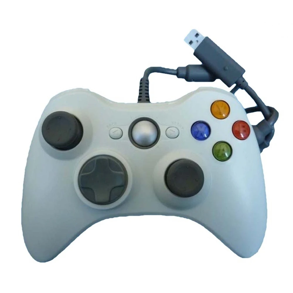 Hvid Xbox 360 kompatibel kablet controller