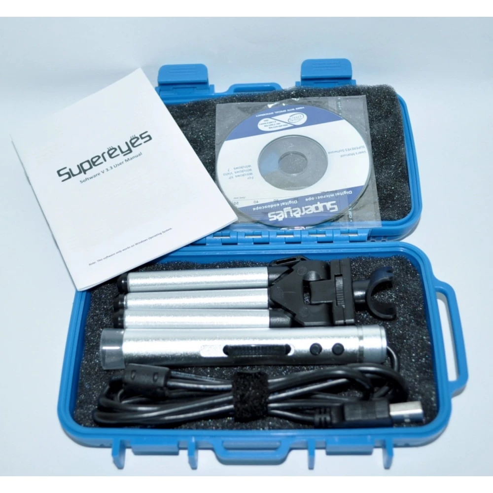 Supereyes B010 USB-mikroskop 2 MP HD 400X med medfølgende stativ