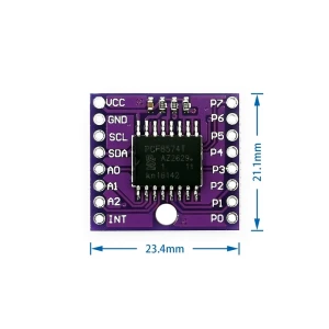 I2C PCF8574T modul til Arduino - E/S portudvider
