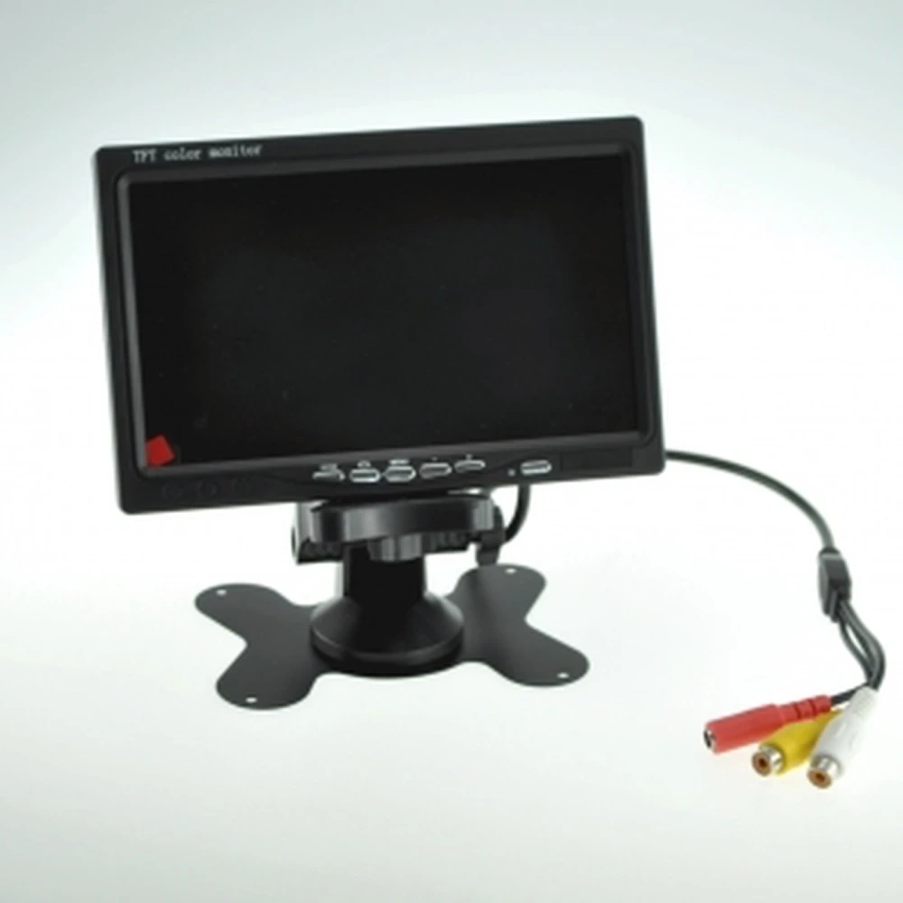 7 tommer indbygget monitor til bil med 2 videoindgange