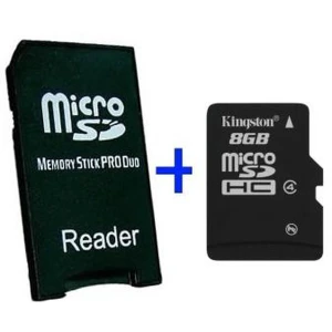 MS Pro Duo Adapter MicroSD 16GB - Adapter og MicroSD-kort til PSP