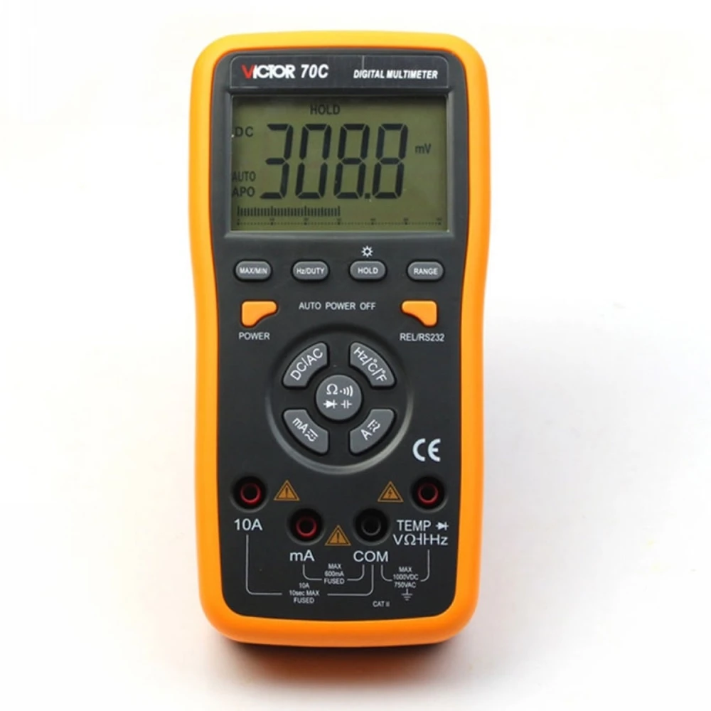 Victor 70C digitalt multimeter med autorange og USB til pc