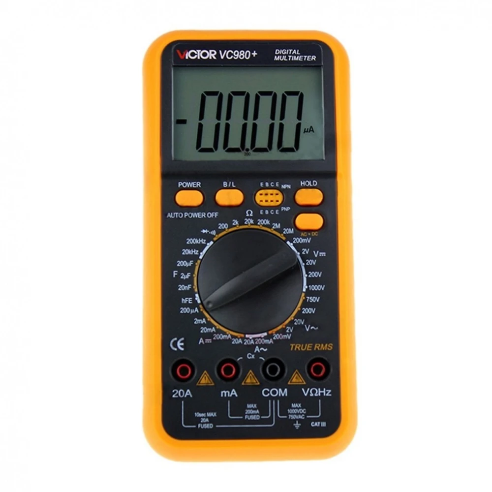 True RMS digitalt multimeter Victor VC980+ med aerodynamisk design