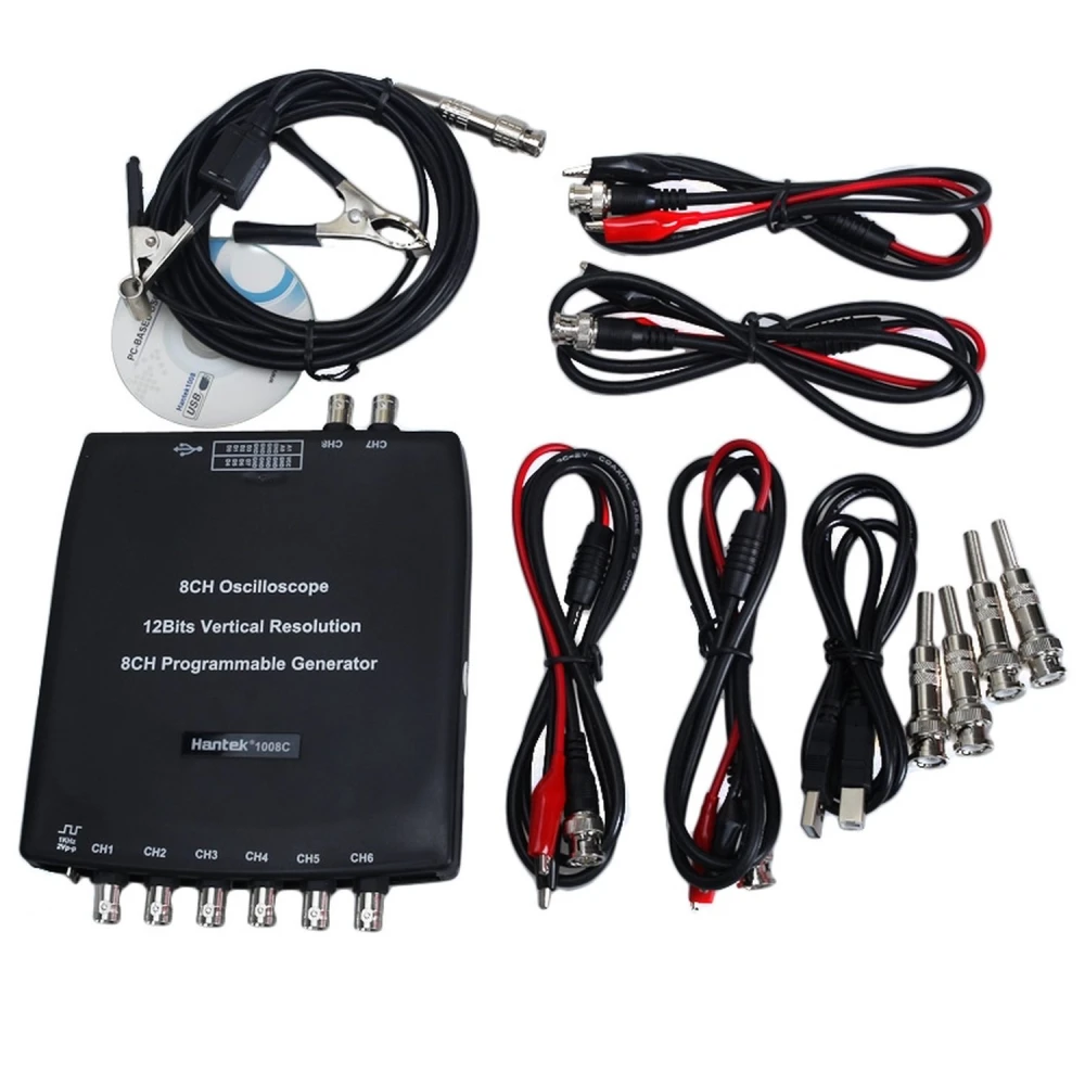 Hantek 1008c digitalt USB-biloscilloskop med 8 kanaler til PC