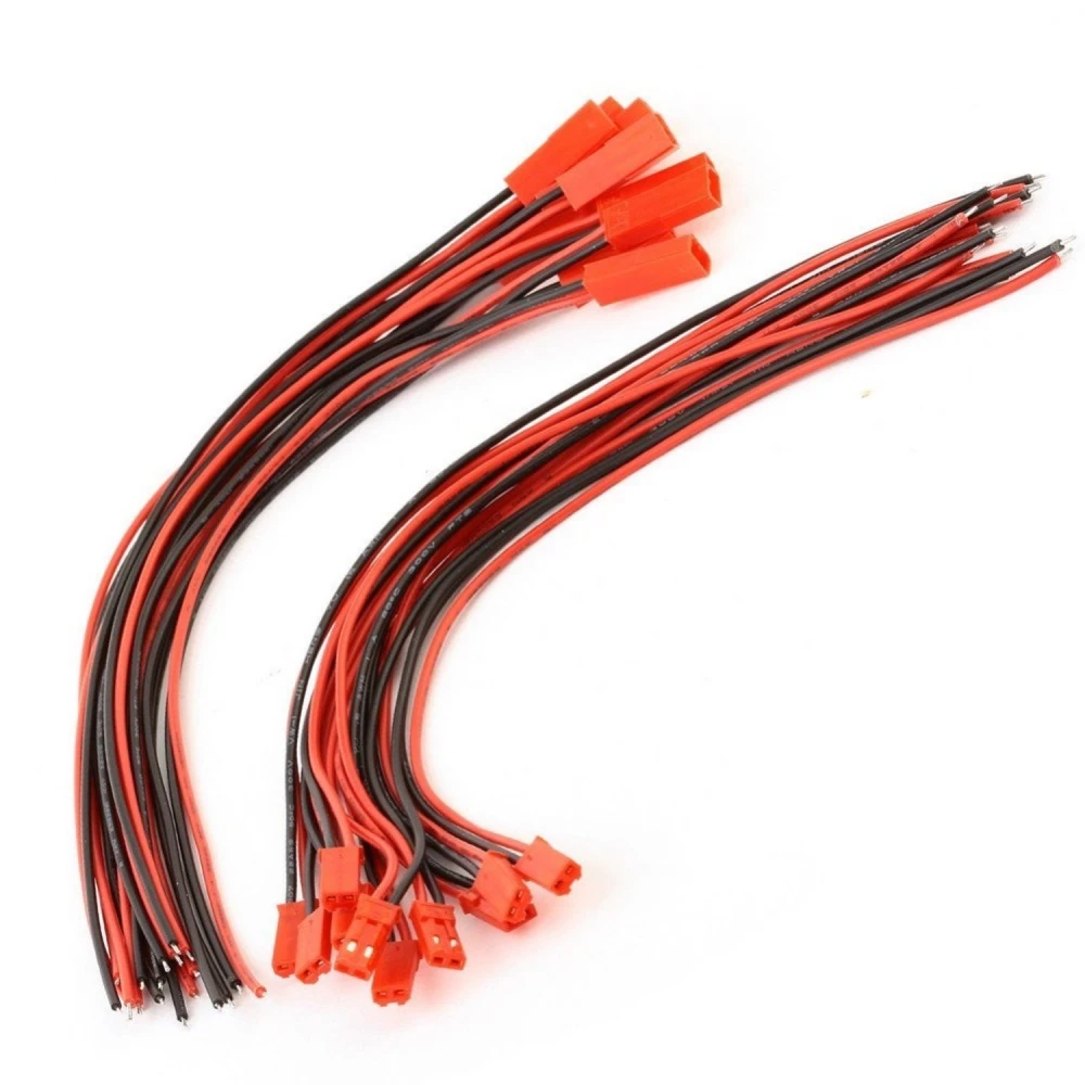 Pakke med 10 JST-stik med kabel (5 hun + 5 han) til droner og RC