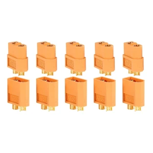 Pack 10 XT60-stik (5 hun + 5 han) til LiPo-batterier Amass