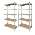 Pak 2 galvaniserede metalreoler 180x90x40 cm robuste og alsidige