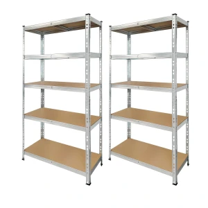 Pak 2 galvaniserede metalreoler 180x90x40 cm robuste og alsidige