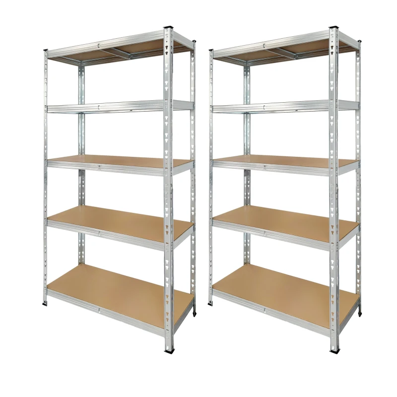 Pak 2 galvaniserede metalreoler 180x90x40 cm robuste og alsidige