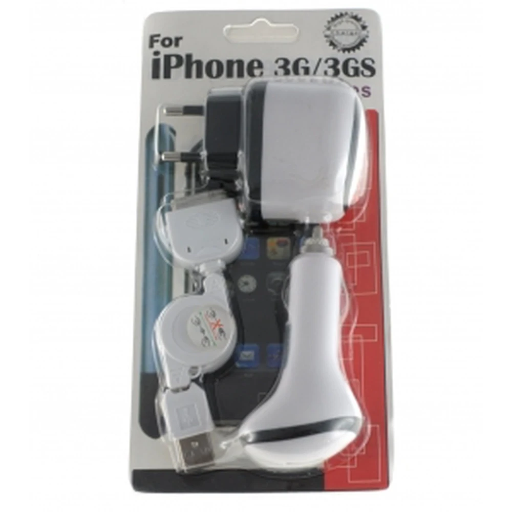 3-i-1 opladerpakke til Apple iPod, iTouch, iPhone 3G