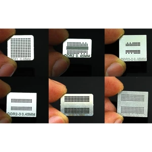 Pack 6 reballing-skabeloner til DDR-, DDR2-, DDR3- og GDDR5-chips