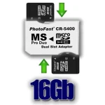 2x microSDHC til MS Pro Duo adapterpakke 16GB til PSP og PSP Slim