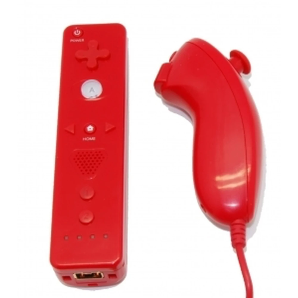Wii Remote-sæt med Wiimotion Plus og rød Nunchuck til Wii