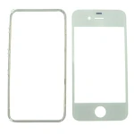Hvid iPhone 4s glas-skærm med klæberamme til reparation