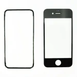 Sort glas til iPhone 4S med klæberamme til reparation