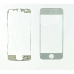 iPhone 5 glas-skærm hvid med klæberamme til reparation