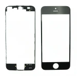iPhone 5 skærm i glas sort + klæberamme til reparation