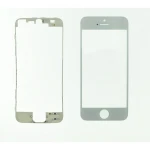 iPhone 5s glas-skærm hvid med klæberamme fra satkit
