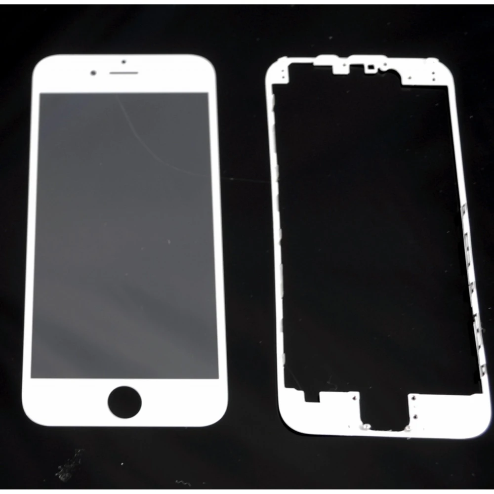 iPhone 6 glas-skærm hvid med klæberamme til reparation