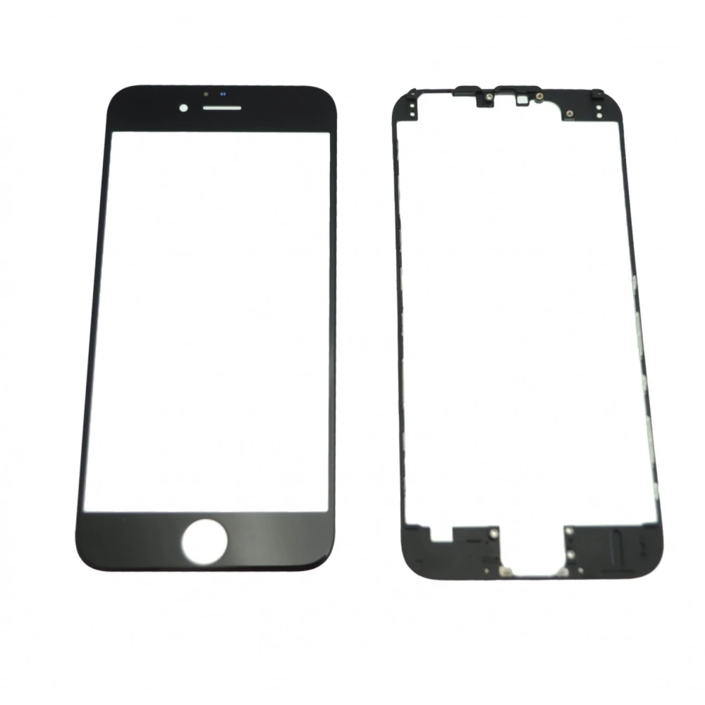 Sort glas-skærm til iPhone 6 med klæberamme