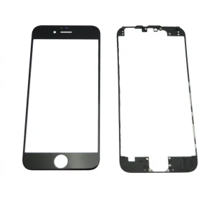 Sort glas-skærm til iPhone 6 med klæberamme