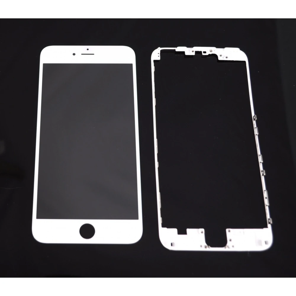 iPhone 6 Plus glas-skærm hvid med klæberamme til reparation