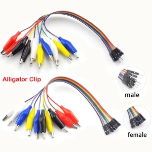 Krokodillenæb clip 10Pin han hun jumper wire test lead kabel 20cm
