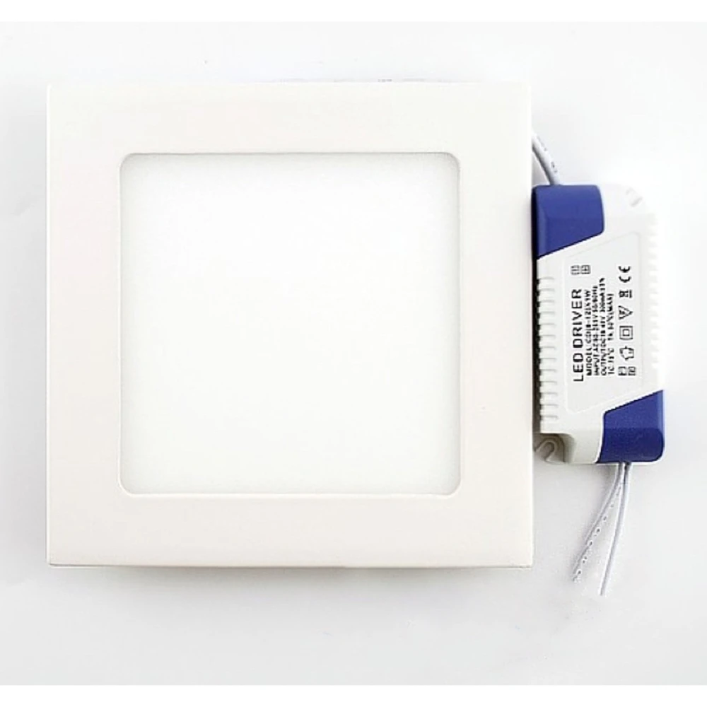 Firkantet LED-panel superslim 12W kold hvid 6000K til moderne belysning
