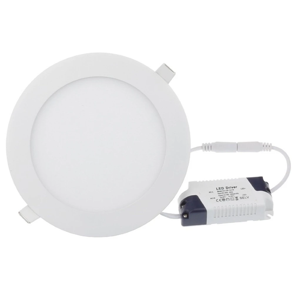 Rund LED-panel 24W kold hvid SuperSlim 6000K Downlight LED