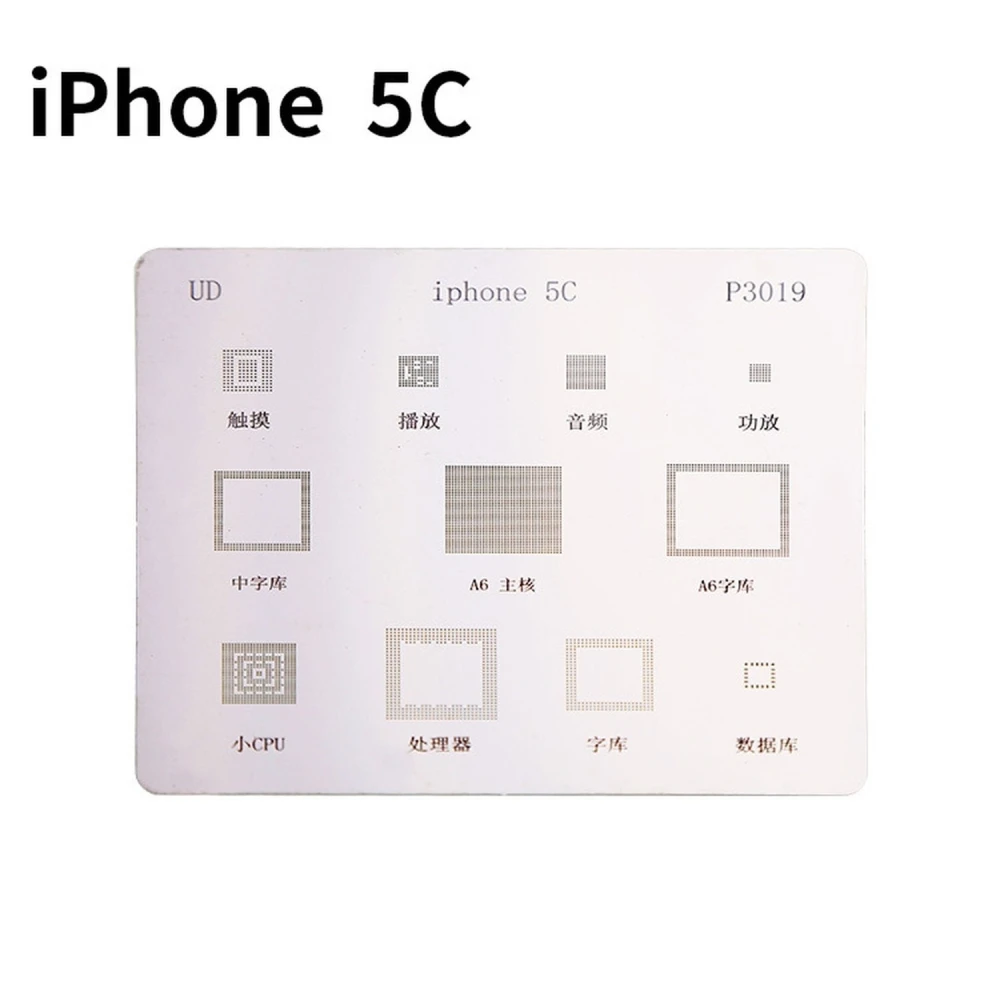 IC stencilplade til iPhone 5C til BGA reballing med Mlink-kvalitet