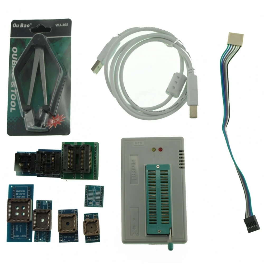 Universel USB-programmer Minipro TL866A med ICSP og 5 sockets til mikrocontrollere