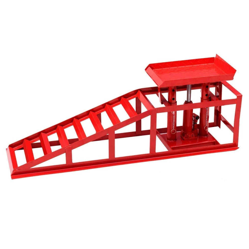 Hydraulisk bildrampe 2 ton - justerbar professionel løfterampe