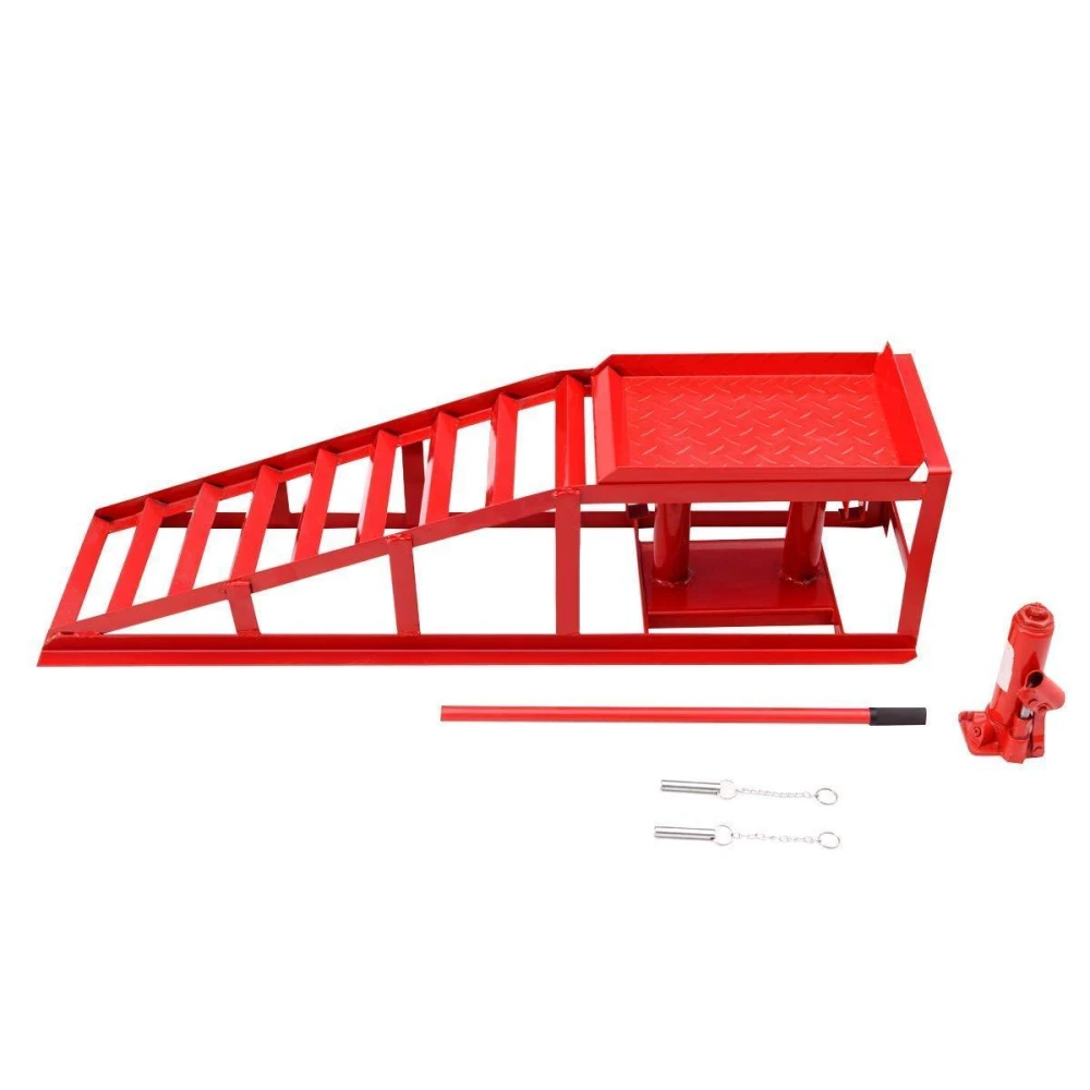 Hydraulisk bildrampe 2 ton - justerbar professionel løfterampe