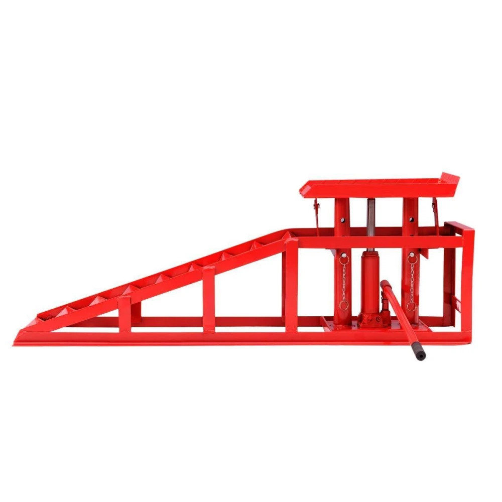 Hydraulisk bildrampe 2 ton - justerbar professionel løfterampe