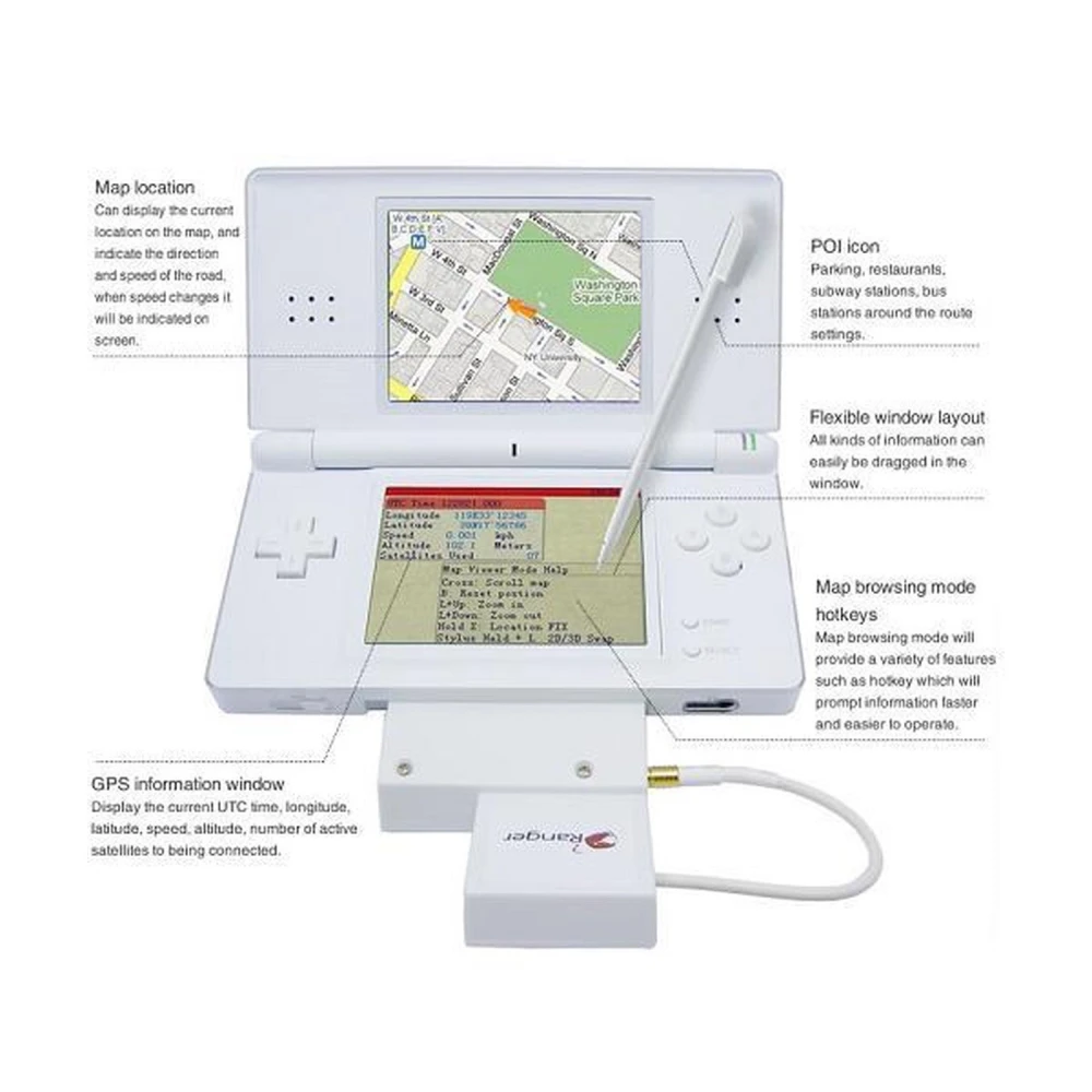 Ranger NDS GPS System til Nintendo DS Lite