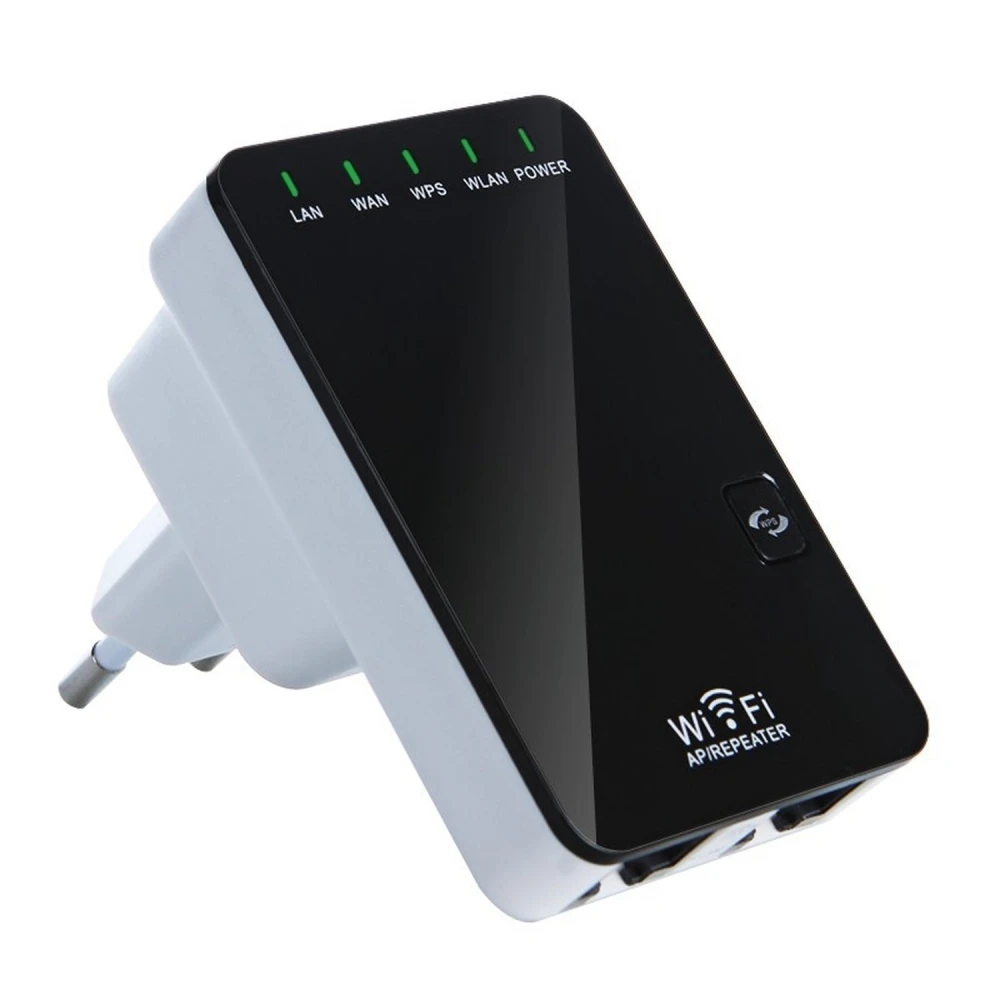 WiFi-repeater 300 Mbps med 2 RJ45-porte - forlænger og access point