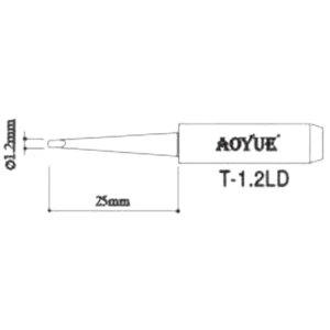 Aoyue T1,2LD loddekolbespids reservedel til loddekolbe