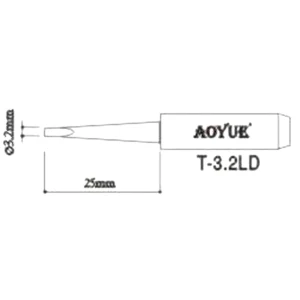 Aoyue T3,2LD loddespids reservedel til loddekolber