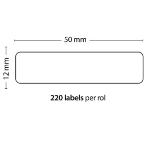 Rulle med 220 kompatible Dymo 99017 klistermærker 50x12mm