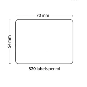 Arctic Silver Rulle med 320 selvklæbende etiketter i størrelsen 70mm x 54mm kompatibel med Dymo 99015