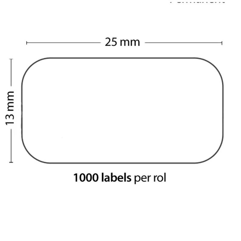 Selvklæbende etiketrulle kompatibel Dymo 11353 - 1000 stk 25mm x 13mm