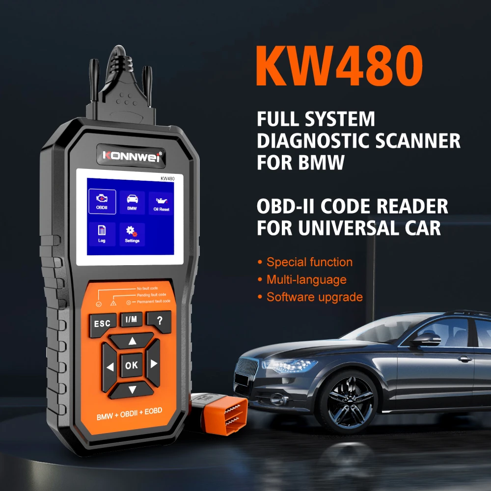 BMW diagnose scanner Konnwei KW480 - OBD2 til BMW