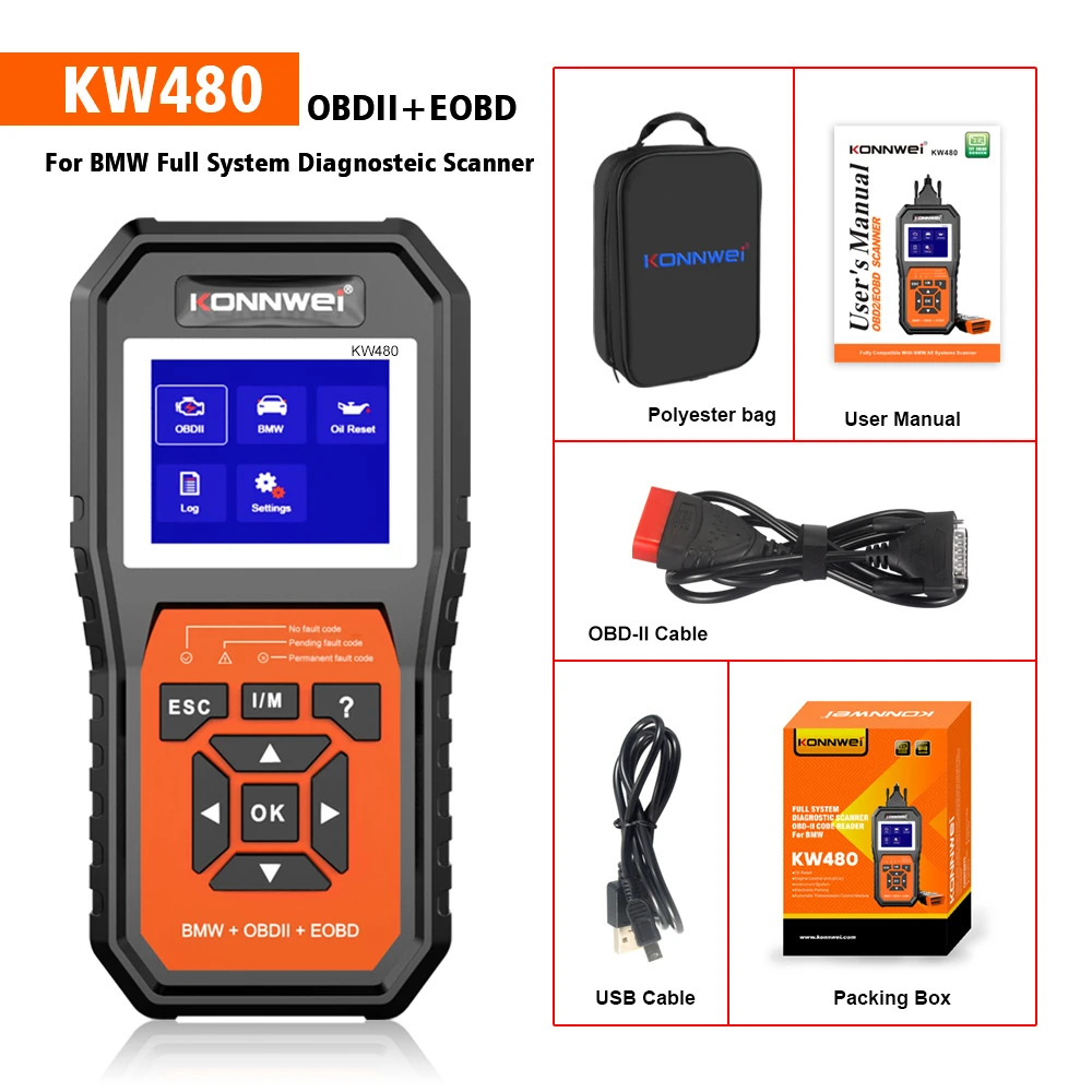 BMW diagnose scanner Konnwei KW480 - OBD2 til BMW
