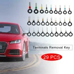 Llave de extracción de terminales de coche con variedad de tamaños en acero inoxidable