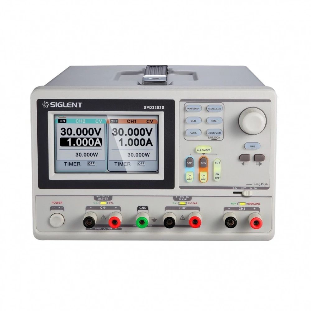 Siglent SPD3303D laboratorieforsyning med programmerbar triple udgang og PC-forbindelse