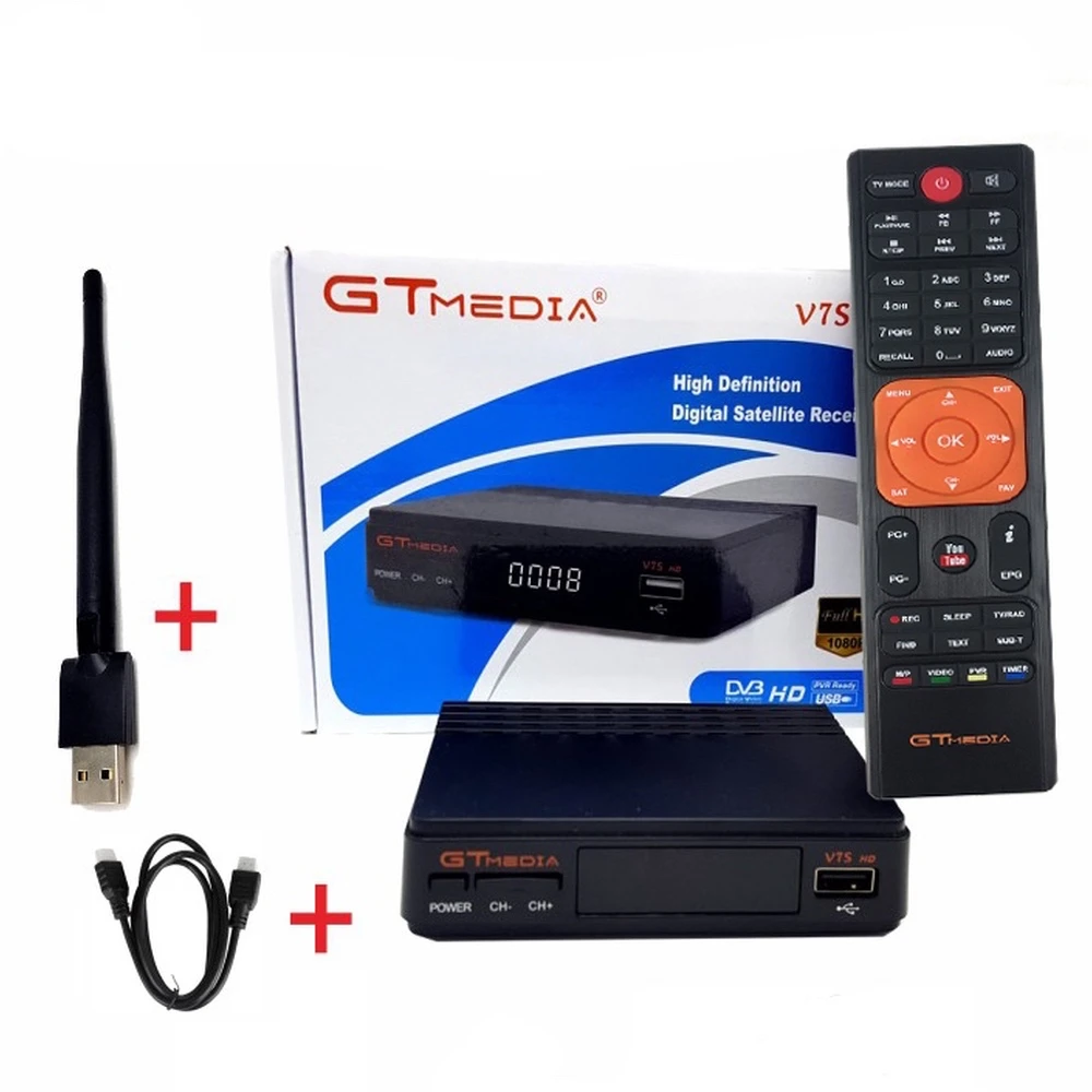 GTMEDIA Freesat V7S HD satellitmodtager med USB WiFi