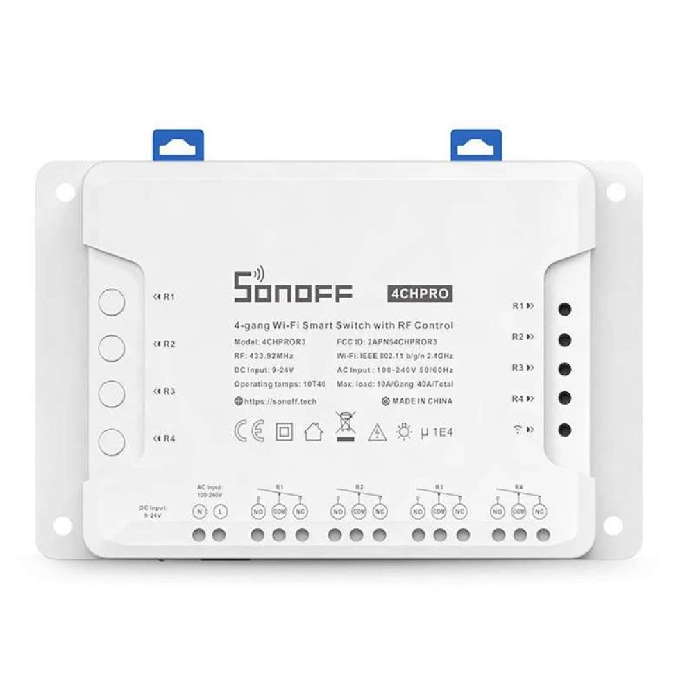 Sonoff 4CH Pro R3 WiFi-relæ 4 kanaler til smart home med Alexa og Google Home