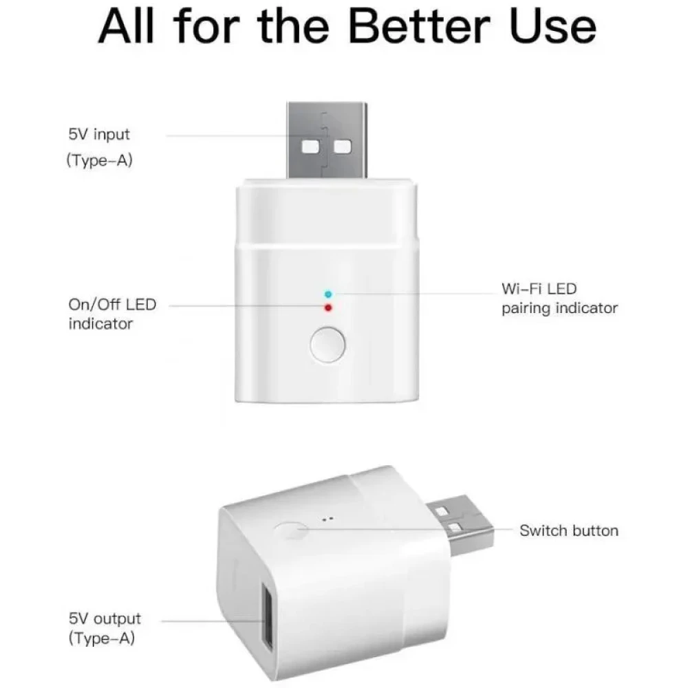 SONOFF Micro smart USB-adapter til fjernstyring og automatisering